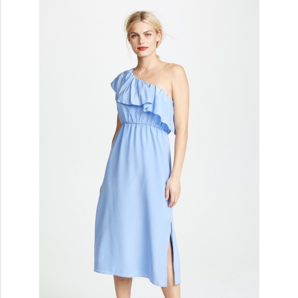 Club Monaco silk one shoulder dress